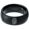 thumbnail image 2 of Tungsten Security Fingerprint Scan Band Ring 8mm Men Women Comfort Fit Black Dome Polished, 2 of 4