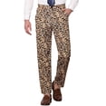 thumbnail image 1 of Pantalones de vestir planos de color bloque impresos geométricos casuales para hombres INSPIRE CHIC 28 marrón caqui, 1 of 7