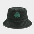thumbnail image 2 of DJN Men's St. Patrick's Day Shamrock Embroidered Fisherman Hat Polyester Outdoor Sport Sun Hat Green One Size, 2 of 5