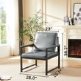 thumbnail image 3 of Gray PU Leather Accent Arm Chair | Air - flowing Design, Durable | Watching TV, 3 of 3