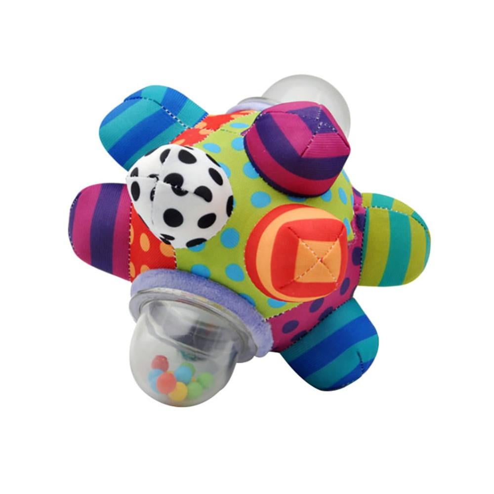 Figure Baby Ball Rattle Toy Small Colorful Plush Sensory Ball Easy to Grasp for Newborn Infant Toddler
