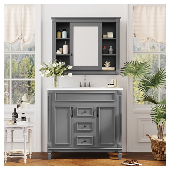 36'' Bathroom Vanity with Top Sink