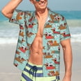 thumbnail image 7 of Fuzoiu Dachshund Christmas Play Print Hawaiian Shirt for Men, Summer Beach Casual Short Sleeve Button Down Shirts, Men’s Beach Summer Shirts with Pocket,XX-Large, 7 of 7