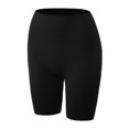 thumbnail image 2 of A2Y Women's Lightweight Mid Length High Waist Workout Seamless Ribbed Biker Shorts Black SM, 2 of 5