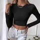 thumbnail image 3 of Jersey de punto ajustado, camisa de punto para mujer, Top corto de punto ajustado largo, camisa de punto de manga larga para mujer, hecha a medida para la perfección, 3 of 6