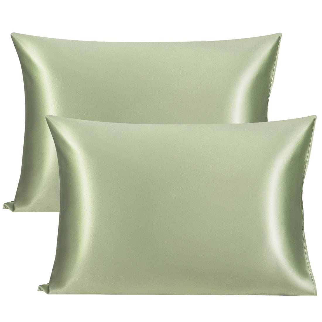 Unique Bargains 2Pack 22 Momme Mulberry Silk Pillow Cases Olive Green