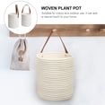 thumbnail image 4 of ibasenice 2-Pack Handwoven White Cotton Planter Baskets for Air Plants, Round Hanging Woven Pots for Home Decor, 4 of 8