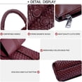 thumbnail image 5 of Bolso de mano tela a mano de piel vegano para mujer, bolso de mano con asa superior para las axilas con bolso, Ankela Red, 5 of 5