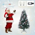 thumbnail image 3 of Costway 6 FT Flocked Christmas Tree Artificial Xmas Tree with 220 Branch Tips &Pine Needles, 3 of 10
