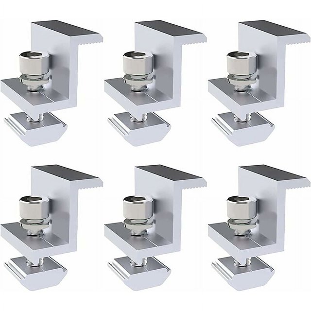 Paquete de 6 soportes de montaje para paneles solares, soportes fotovoltaicos de prensa lateral tipo Z, altura 30mm
