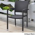 thumbnail image 3 of International Caravan Resin Wicker Square Back Dining Chair-Color:Chocolate,Number of Items:Set Of 6, 3 of 5