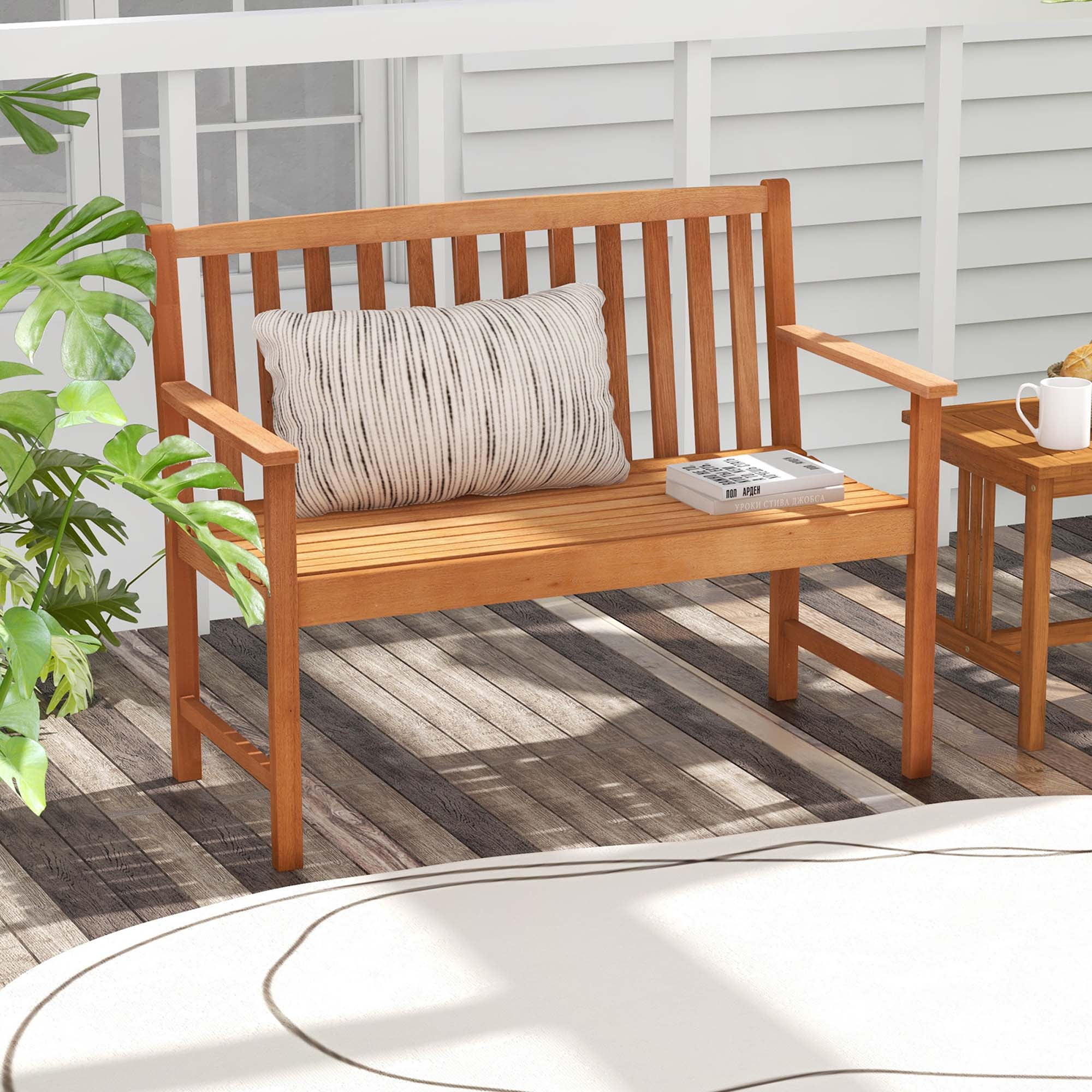 GoDecor Durable 2 Person Outdoor Garden Bench, HDPE 49 in Patio