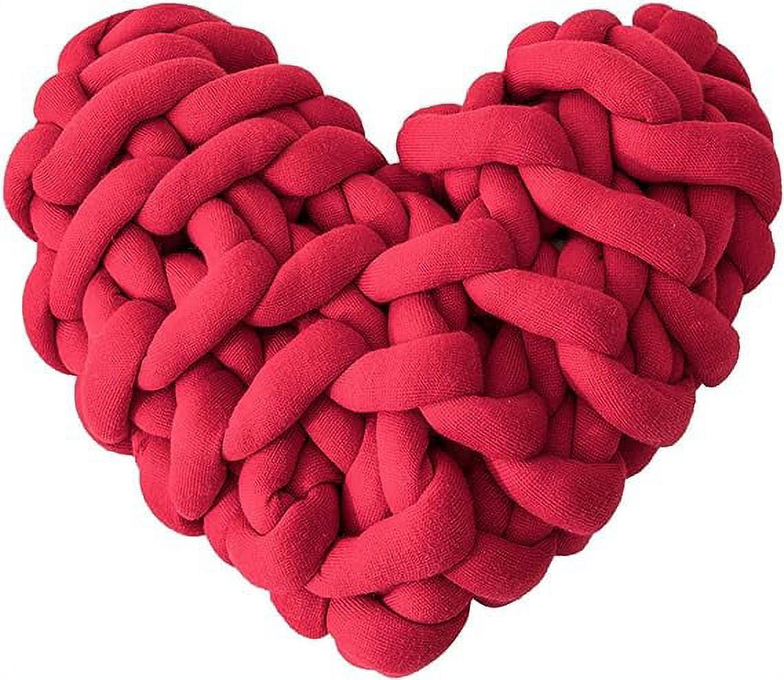 Nvzi Heart Shaped Love Knot Throw Pillow Cute Soft Decorative Cushion