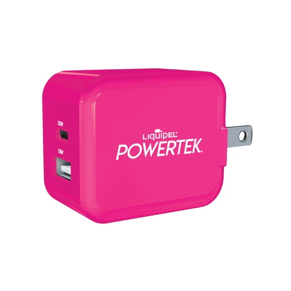 Liquipel Powertek Neon Party Type-C Fast Charging Wall Charger 20W PD USB-C for iPhone, iPad, iWatch, Galaxy, Tablet
