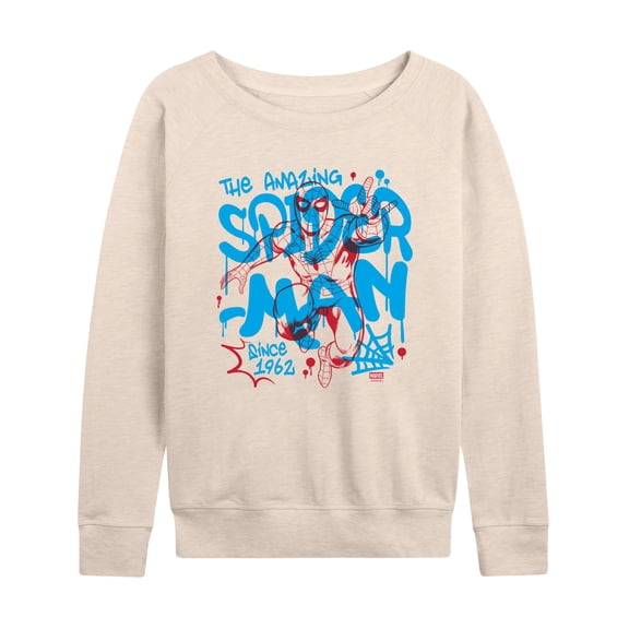 Marvel - Spider-Man Spray Paint Graffiti - Women's French Terry Long Sleeve Pullover