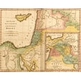 thumbnail image 2 of Vintage Maps 18x15 Black Ornate Wood Framed with Double Matting Museum Art Print Titled - Places in the 5 Books of Moses, 2 of 4