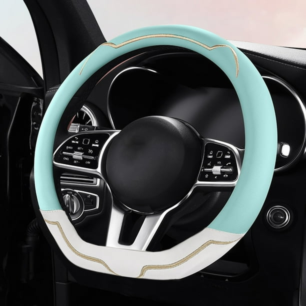 Funda para volante de coche, antideslizante, fina, para manillar, deportiva, de cuero