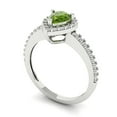 thumbnail image 2 of Solitaire with Accents Engagement Ring for Women - 0.755ct Natural Peridot in 14K White Gold Promise Ring, 2 of 6