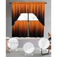 thumbnail image 2 of Burnt Orange Black Ombre Swag Kitchen Curtains Sets for Windows 24 Inch Length, Modern Abstract Striped Gradient Short Window Curtain Panels Swags Valances and Tiers 3 Piece Set for Cafe/Dining Room, 2 of 5