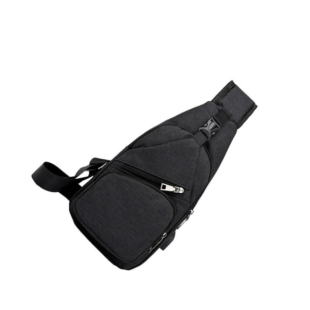 Qarigey Riñonera impermeable de tela para hombre, bandolera multifuncional y resistente al desgarro, riñonera para hombre Bolsas de mensajero y de hombro Negro
