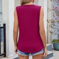 thumbnail image 4 of yillto Tank Tops for Women's Sleeveless Round Neck Pleated Loose Shirts Summer Basic Causal Tee, 4 of 7