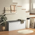 thumbnail image 2 of HOMCOM Banc à Chaussures avec Tiroir Rabattable, Coussin, 10 Paires pour Entrée Blanc, 2 of 10