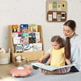 thumbnail image 4 of Costway 4-tier Kids Wooden Bookshelf Toddlers Book Rack with Deep Shelves Natural, 4 of 10