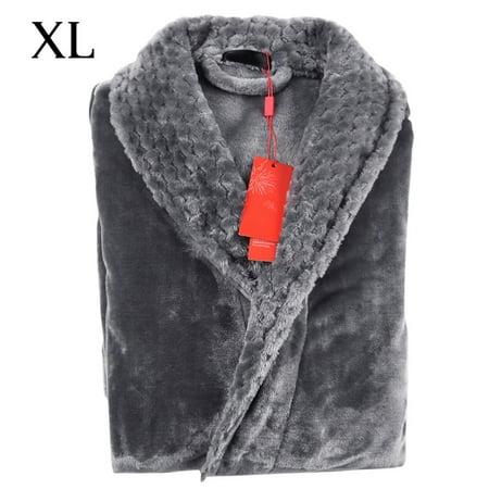 

Dido Soft Warm Plush Bathrobe Women Men Long Sleeve Pocket Sleeping Robe Nightdress
