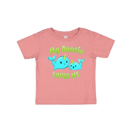 

Inktastic My Auntie Loves Me- Cute Narwhal Gift Baby Boy or Baby Girl T-Shirt