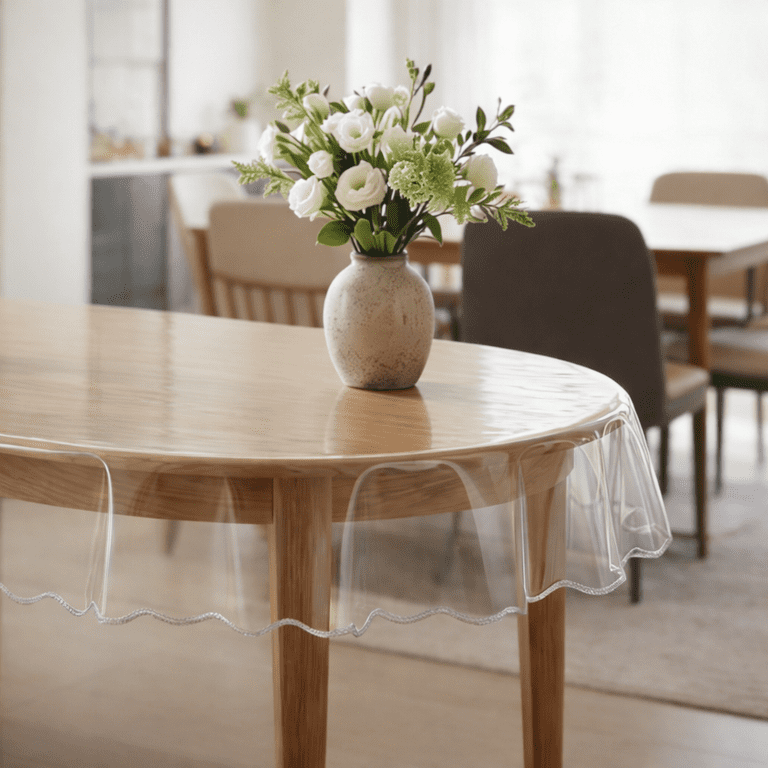 DurableDelights Clear Oval Vinyl Tablecloth Protector photo 4
