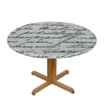 thumbnail image 3 of HAOXIT Antique Tablecloth, European Style Writing Lettering with Ink Feather Pen Design Print, Round Table Cover for Dining Room Kitchen Decor, 3 of 8