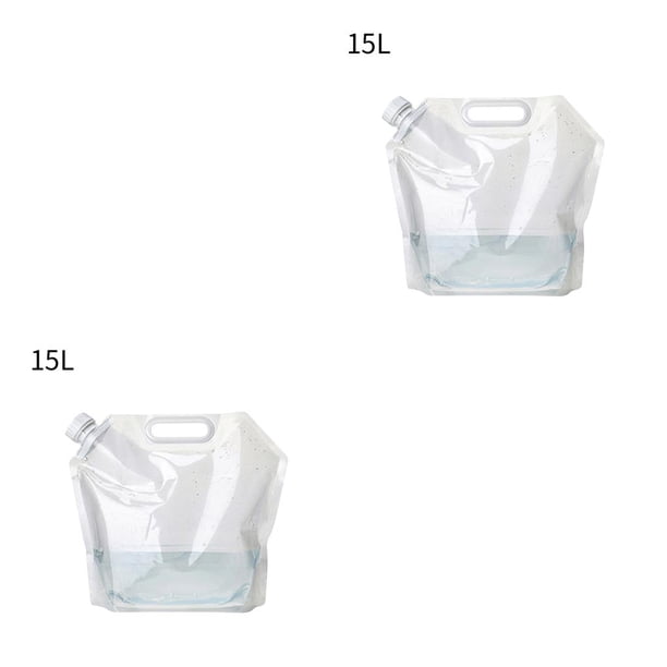 Soidarity Bolsa de agua plegable, jarra de almacenamiento portátil, botella de agua de buen sellado con asa incrustada, contenedor de agua de gran 15L 2piezas Soidarity CBP036267