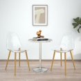 thumbnail image 2 of BSHTI Modern simple transparent dining chair plastic chair armless crystal chair Nordic creative makeup stool negotiation chair Set of 4 and wood color metal leg, 2 of 15