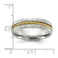 thumbnail image 2 of Titanium Polished and Textured Yellow Ip Plated Center 6mm Band Size 12 Ring for Women and Men, 2 of 2