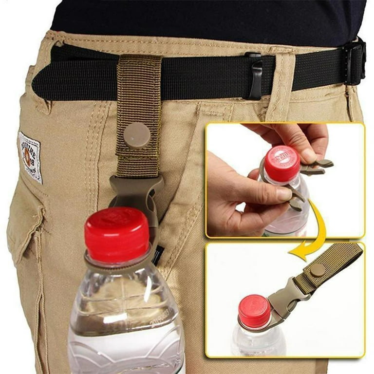 Amazing Fashion Decoration Water Bottle Holder Clip Hook Carrier with Carabiner Attachment Key Ring, Water Bottle Buckle,Portable Fits Any Disposable