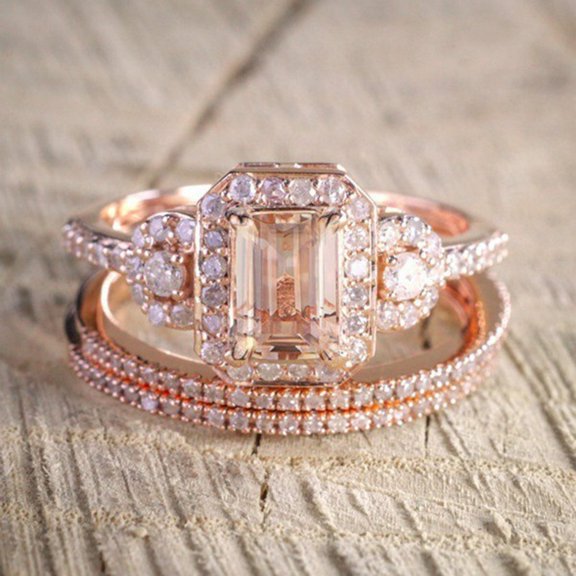 YYKihy Creative Zircon Ring Fashion Jewelry Rose Gold Set Ring European Micro Set Engagement Ring Fashion Ring Gifts For Women And Men