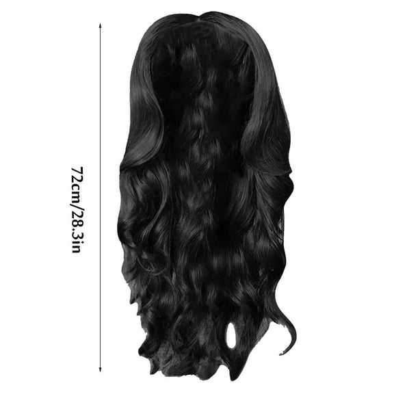 Wig with Bangs, Wigs for Women, Ladies Small Curly Hair Sets Wavy Curls Wig Can Be Straightened And Bent 28.3Inches (black)