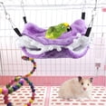 thumbnail image 3 of Hamaca colgante de ardilla y hámster púrpura, nido cálido para mascotas, cama para dormir, jaulas tipo cueva para invierno, 3 of 5