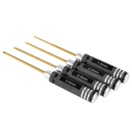

Yozhu 4 Pcs Hex Screwdriver Kit 1.5mm 2.0mm 2.5mm 3.0mm Hex Screwdriver Tools Kit Set for Helicopter Car Models