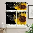 thumbnail image 3 of Black Yellow Sunflower Kitchen Curtains and Valances Set Farmhouse Rustic Wood Curtains Set Flower Kitchen Window Curtains Tier and Valance Curtain Set for Bedroom Living Room 52x18 & 27x24x2, 3 Panel, 3 of 4