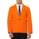 thumbnail image 1 of BLAZER DE HOMBRE INSPIRE CHIC De Un Botón Con Solapa Con Muesca Y Bolsillo De Pecho Color Naranja, 1 of 5