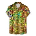 thumbnail image 3 of ChaoLingNeng Mardi Gras Button Up Shirts Men,Mens Mardi Sequin Fashion Digital 3D Printed Short Sleeve Lapel Button Down Shirt Top,Carnival Printed Fashion Blouse, 3 of 5