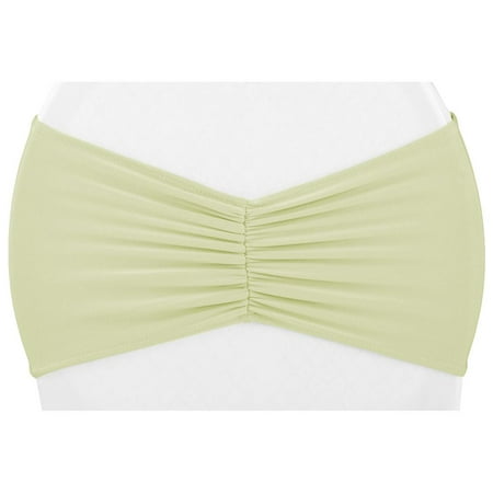 

10 Pcs 8 X 13 (Unstretched) Ruffled Spandex Chair Band - Sage Green For Wedding Or Special Event Decor