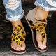 thumbnail image 1 of Zapatos de girasol con punta de clip de verano para mujer Sandalias planas cómodas con cremallera Sandalias de playa informales Wmkox8yii nm5106, 1 of 3