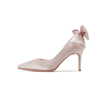 

Tenmix Womens Dress Shoes Slip On Stiletto Heels Pointed Toe Pumps D Orsay Women Lightweight Fashion Champagne Color 8cm 5