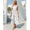 thumbnail image 2 of Vestido Zeagoo para mujer, sin mangas, con estampado floral, midi, de verano, con bolsillos, 2 of 7
