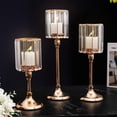 thumbnail image 3 of Injueey Portavelas de cristal Candelabro decorativo Bar de vacaciones Adorno Ambientes románticos Decoración Salón Prop Iluminación novedosa Medio Injueey HA071299-02, 3 of 6