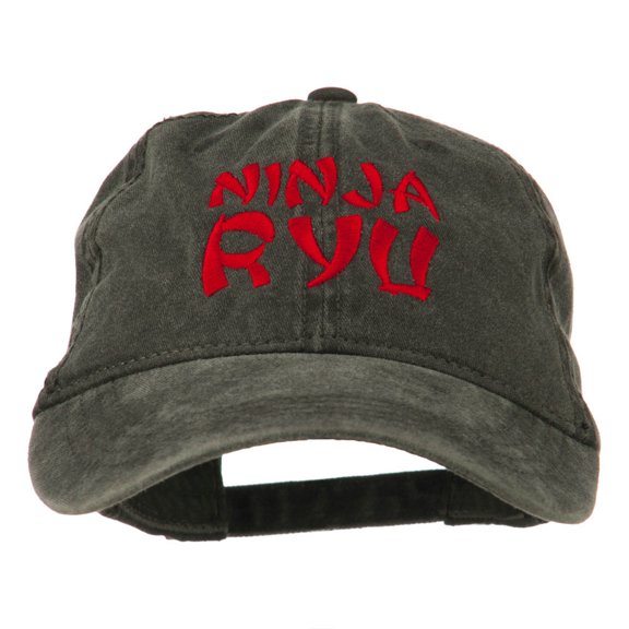 Halloween Ninja RYU Embroidered Washed Cap - Black OSFM