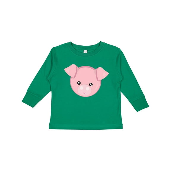 Inktastic Cute Pig, Little Pig, Piggy, Pink Pig Boys or Girls Long Sleeve Toddler T-Shirt