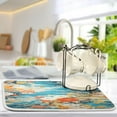 thumbnail image 5 of Japanese Floral Dish Drying Mat, Absorbent Microfiber Pad Protector For Kitchen Counter Top Mat Dish Drainboard 16x18in, 5 of 7